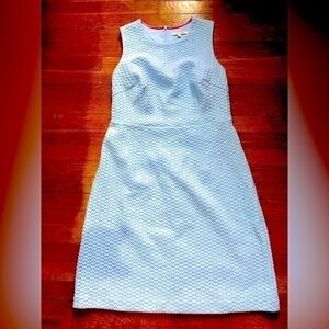 12L Boden Powder Blue Diamond Jacquard Sleeveless Sheath